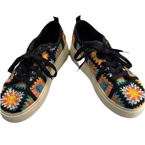 Dirty Laundry Rambling Crochet Platform Sneakers Womens Sz 9 Black